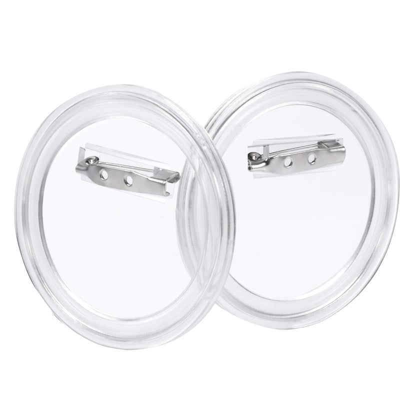 Aboat 25 Sets Design a Button Clear Acrylic Button Badges Kit with Pins for DIY Crafts and Craft Activities (2.36 Inch) - Image 1